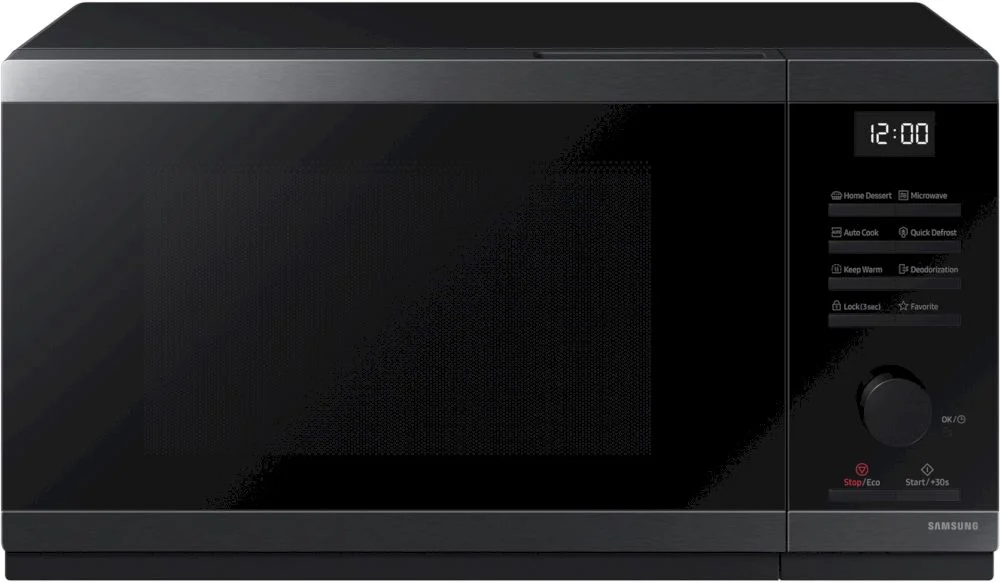 Микроволновая печь Samsung MS23DG4504GGE2 (23 л, 800 Вт, переключатели поворотный механизм, кнопки, дисплей, черный)-0