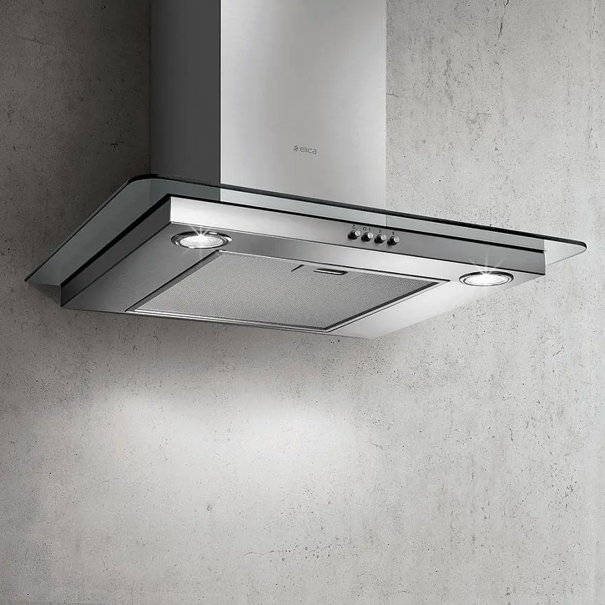 Вытяжка каминная Elica FLAT GLASS IX/A/60 (700 м³/ч / 140 Вт / LED освещение 2 x 2,5 Вт / ширина - 59.8 см / Нерж. сталь + стекло)-0