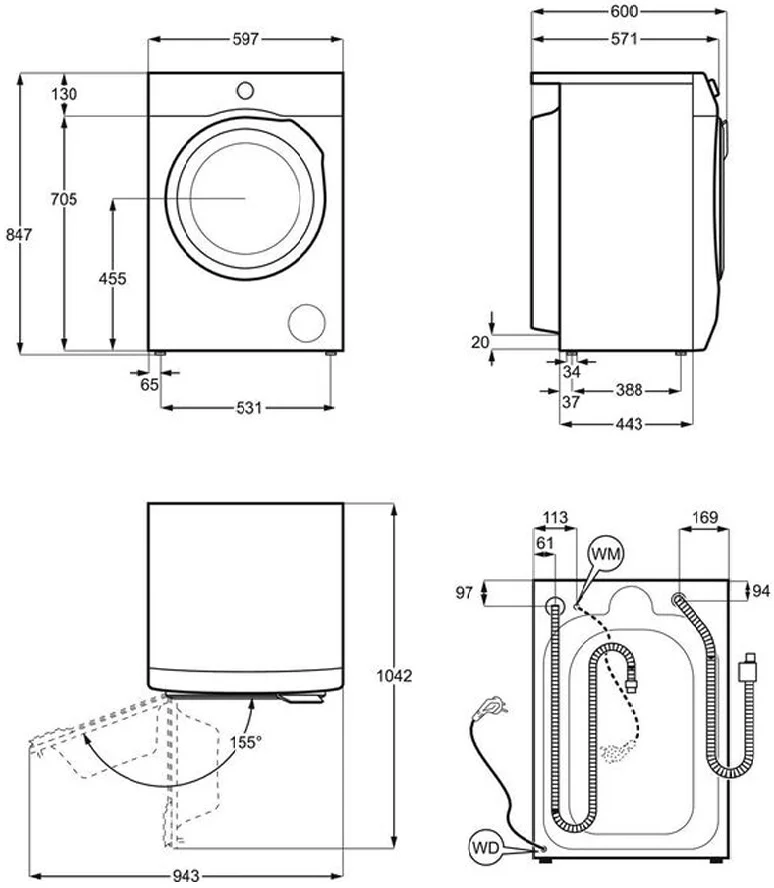 Стирально-сушильная машина Electrolux EW7W4492E (PerfectCare 700 / 57,6-60 см / 9кг/5кг / 1400об / пар / DualCare™ / FreshScent / Inverter / А+++)-4