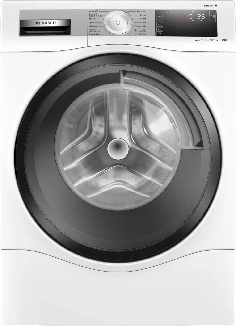 Стирально-сушильная машина Bosch WDU8H542SN (Serie8 / 61,6-65,4см /10/6кг /1400об /пар/ EcoSilence Drive / Home Connect / A++)-0