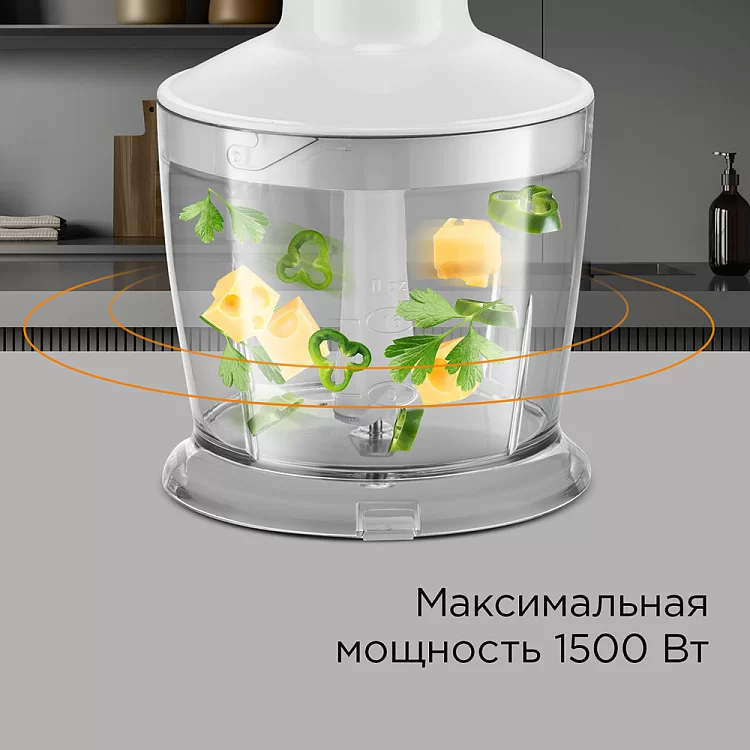 Блендер Redmond BH407 (1500 Вт / скоростей 5 / турборежим / венчик, измельчитель, стакан, комбайн, шинковка, нарезка кубиками)-8