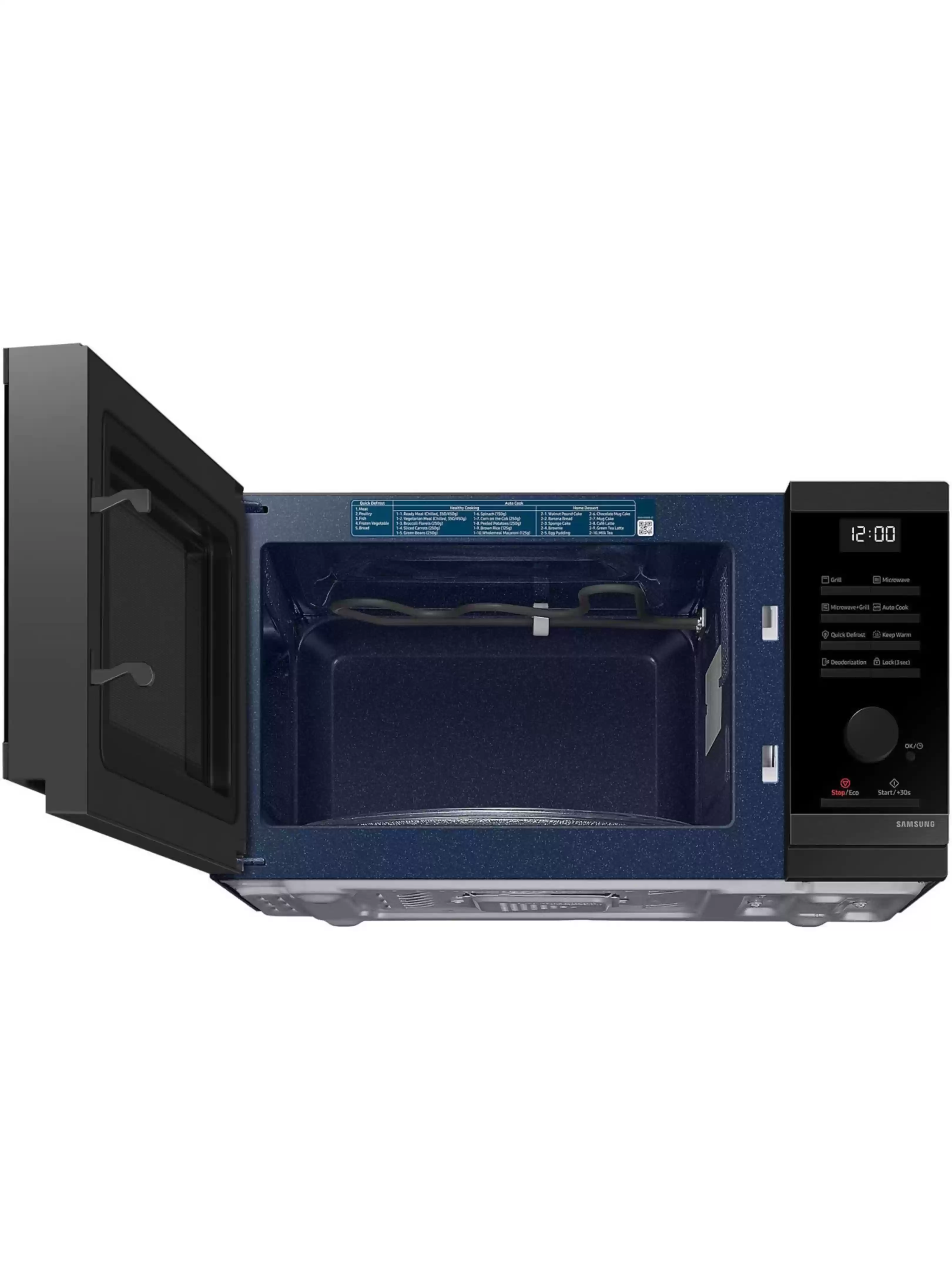 Микроволновая печь Samsung MG23DG4524AGE2 (23 л, 800 Вт, переключатели поворотный механизм, кнопки, гриль 1150 Вт, дисплей, черный)-5