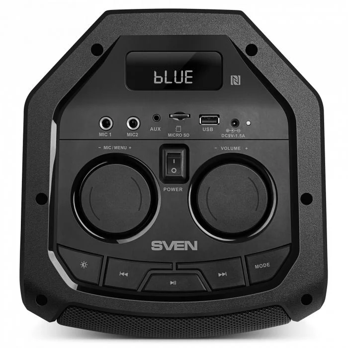 Беспроводная портативная колонка SVEN PS-710 / 100W / microSD / USB / FM / Bluetooth /  Батарея 4400mAh / RGB подсветка / караоке / Чёрный-6