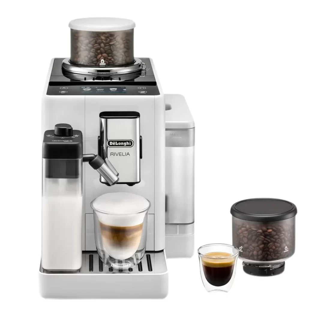 Кофемашина DeLonghi Rivelia EXAM440.55.W (кофе зерновой, молотый/ 1450 Вт/ 1.4 л/ автоматический капучинатор/ 13 напитков)-0