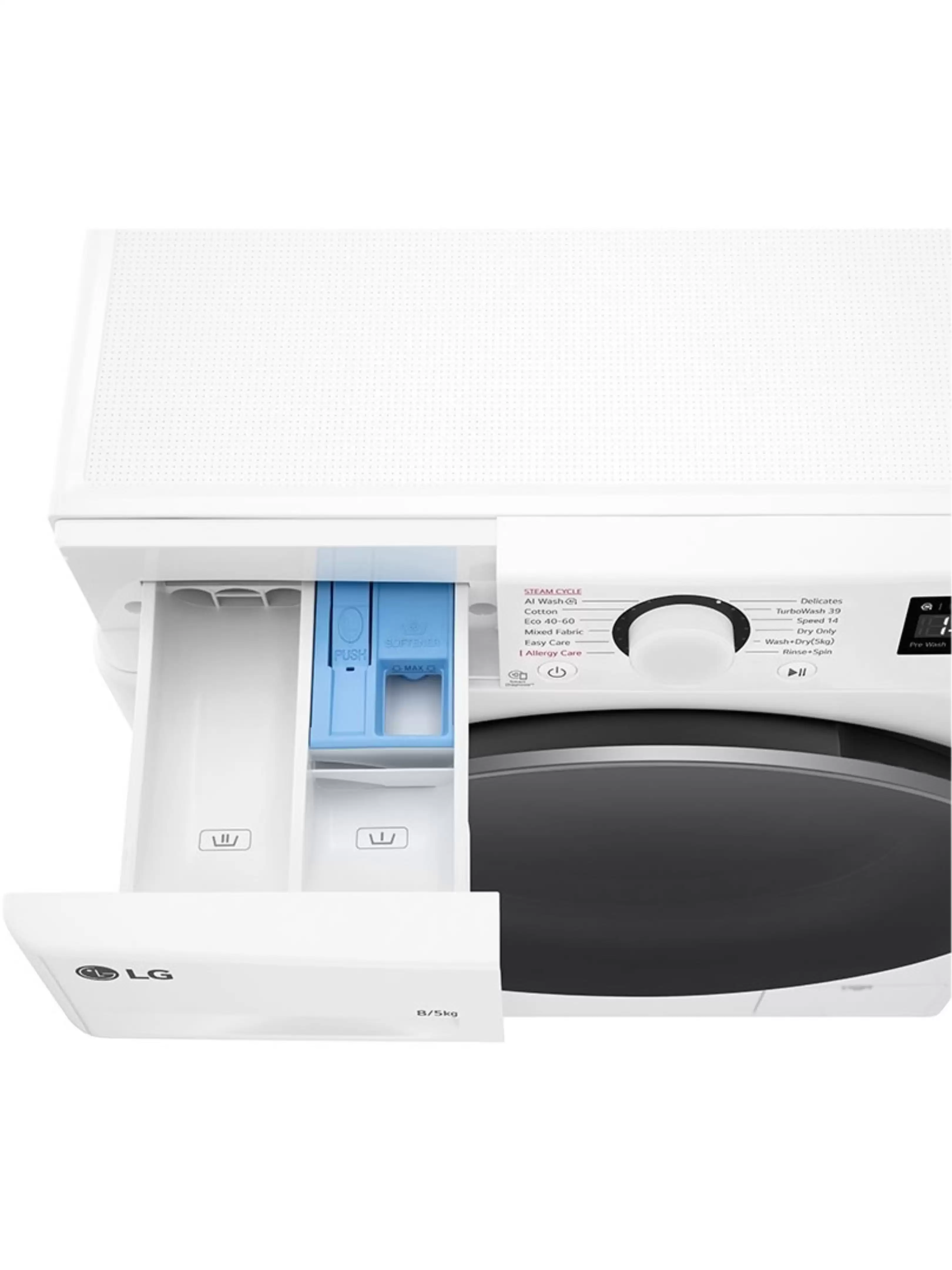 Стирально-сушильная машина LG F2DR508S1W (47.5см / 8кг / 5кг / 1200об / пар / добавление белья / AI DD / TurboWash™360 / Inverter Direct Drive / A+++)-6