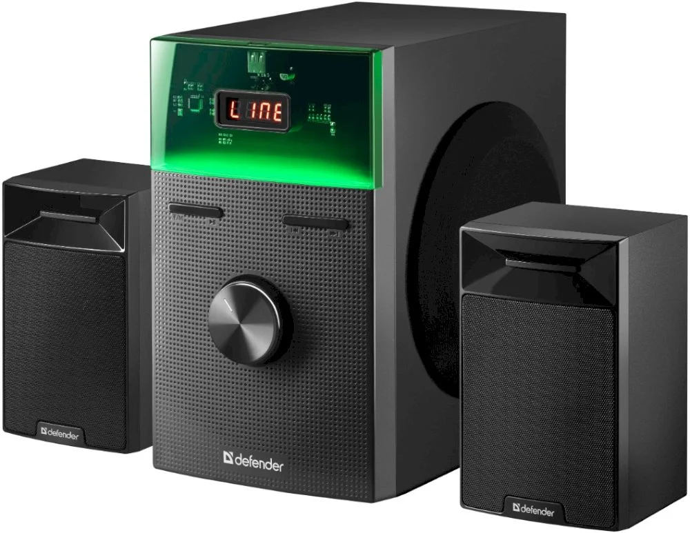 Колонки 2.1 Defender Tresor / 50W / питание 220В / Чёрный / корпус - МДФ-0