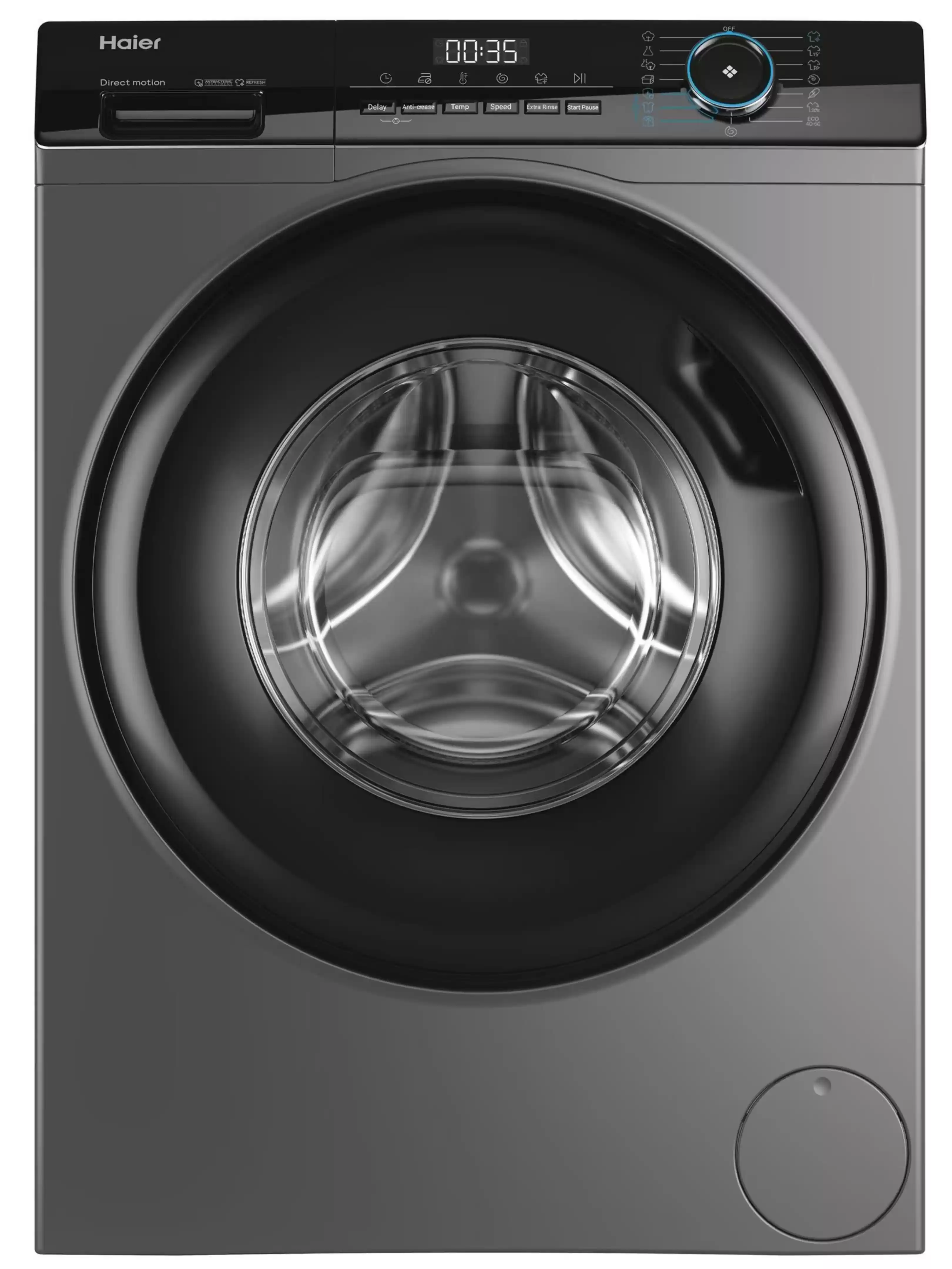 Стиральная машина Haier HW80-B14939S8 (I-Pro Serie3 / 62 см / 8кг / 1400об / пар / Direct Motion / A+++ / Антрацит)-0