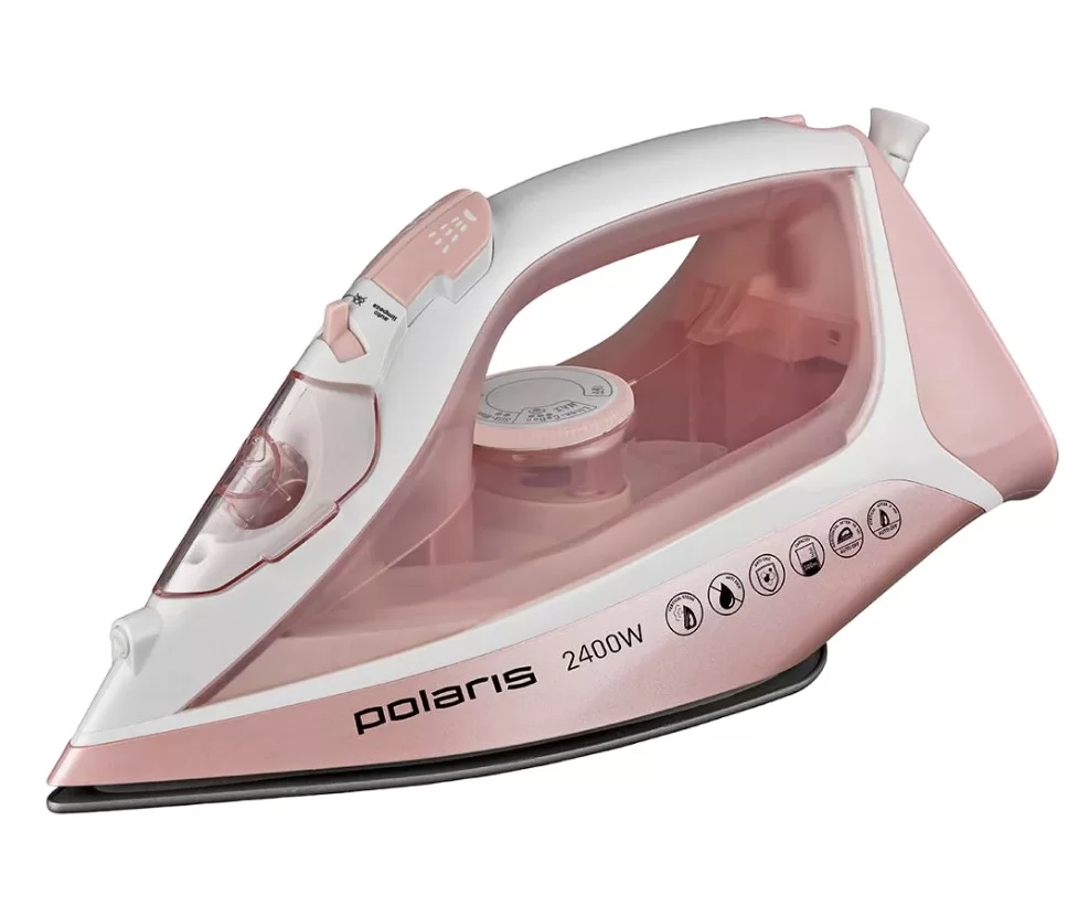 Утюг Polaris PIR 2497AK (2400 Вт / подошва - керамика / паровой удар - 145 г/мин / 3 м / автоотключение)-0