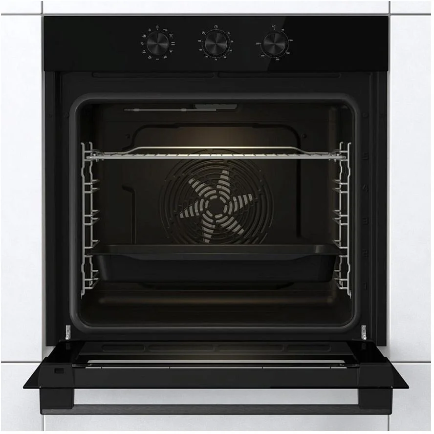 Духовой шкаф Gorenje BO6725E02BG (Essential / 77 л / до 300 °C / Чёрный, стекло / AquaClean / PerfectGrill / съемные направляющие / А)-1