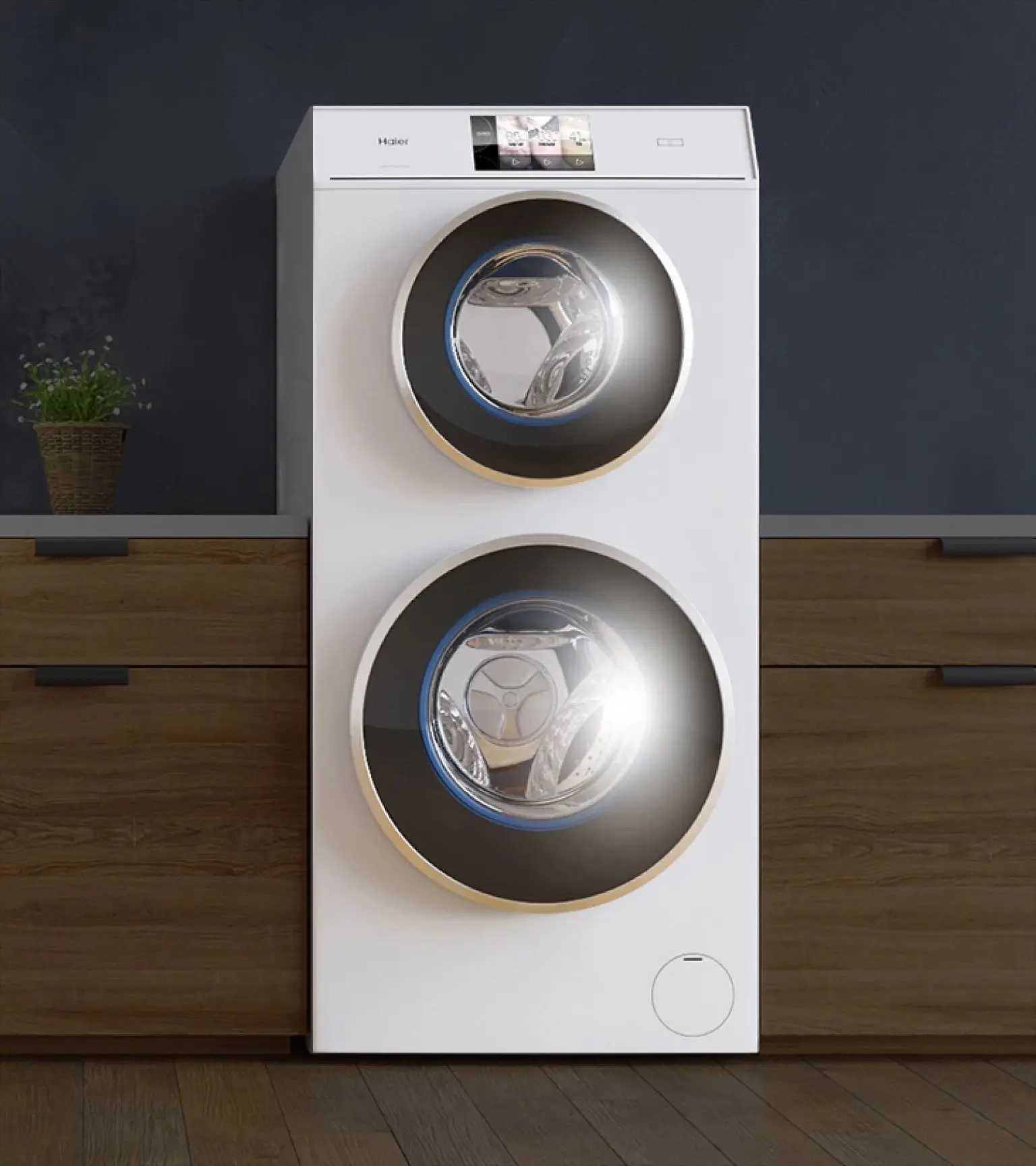 Стирально-сушильная машина Haier HWD120-B1558U (WashTower / 60см / 8/4кг / 1500об / пар / Direct Motion / Smart Dual Spray / Drum Light)-5