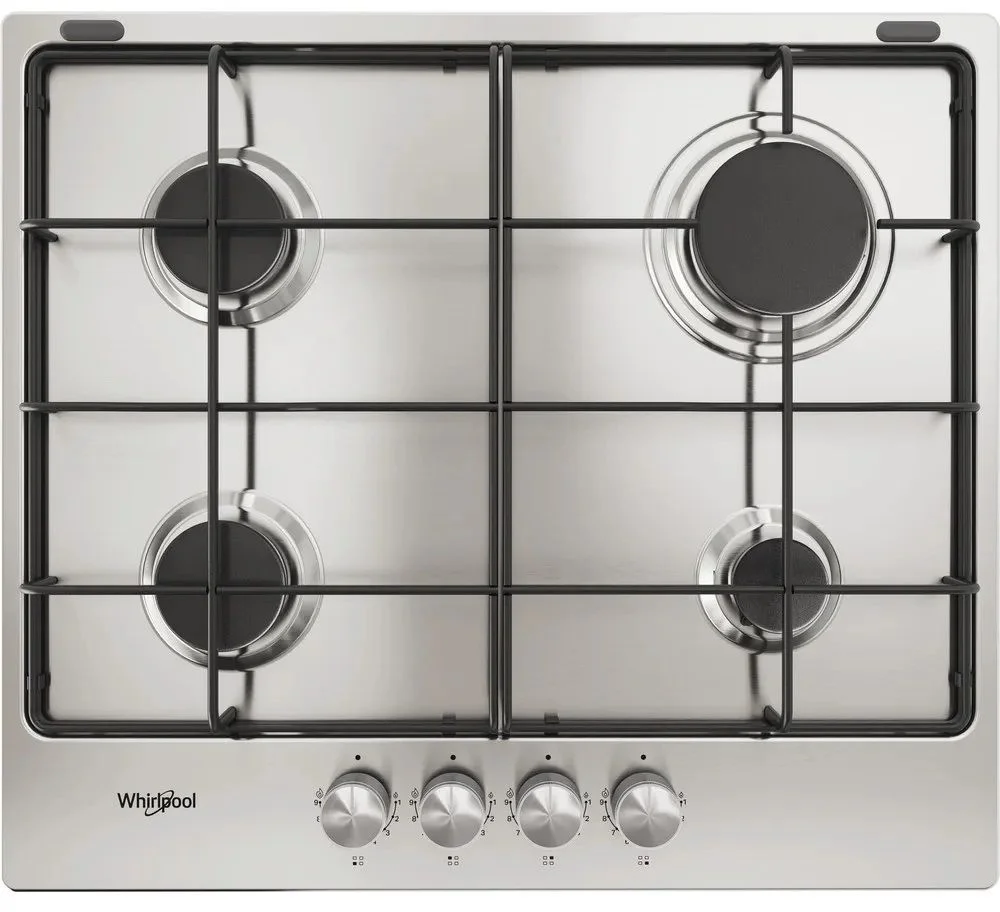 Поверхность газовая Whirlpool TGML 650 IX (Нерж.сталь / 4 конфорки / Эмалированные решетки / Электроподжиг / Газ контроль)-0