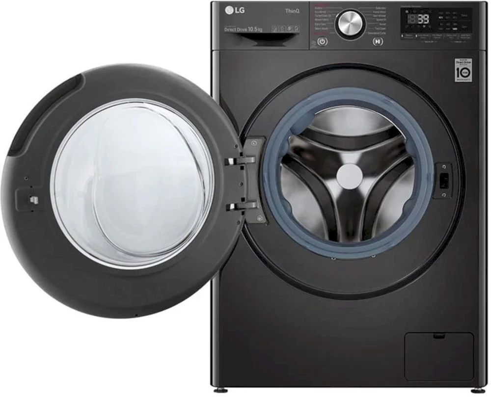 Стиральная машина LG F4WV910P2SE (56.5см / 10,5кг / 1400об / пар / добавление белья / AI DD / Steam+ / Wi-Fi / Inverter Direct Drive / A+++ / Чёрная)-1