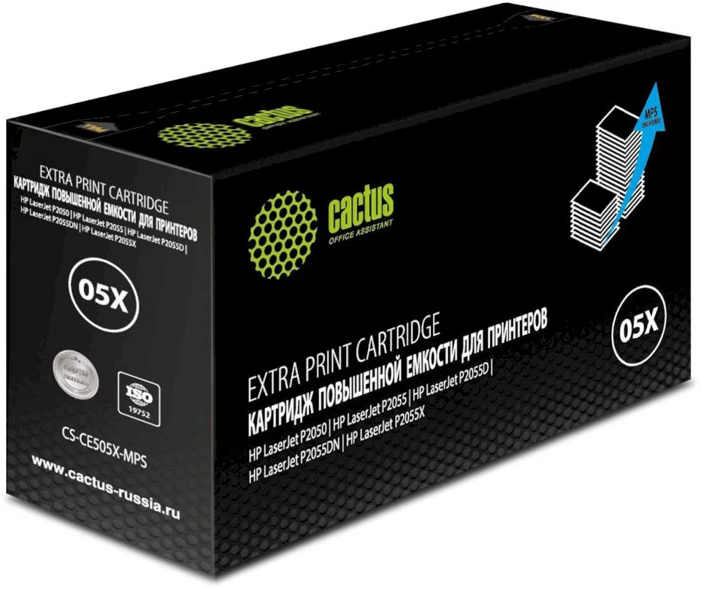 Картридж HP CE505X CS-CE505X-MPS Cactus CE505XX черный (13000стр.) для HP LaserJet P2050 /P2055 /P2055D/ P2055DN / P2055X-0