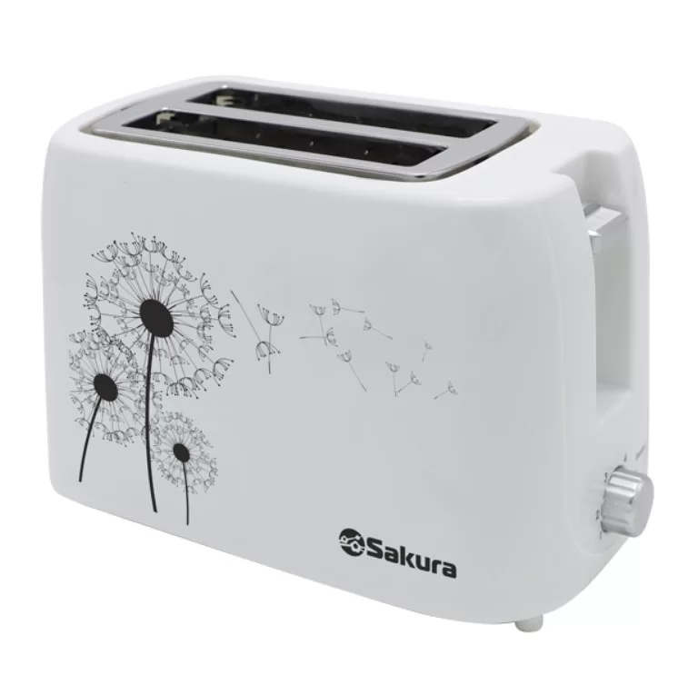 Тостер Sakura SA-7608W (750 Вт/ тостов - 2/ поддон для крошек/ белый)-0