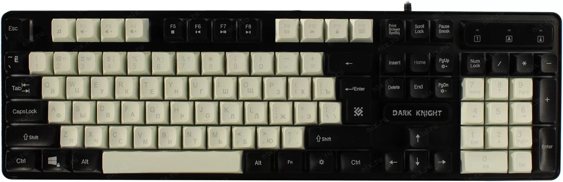 Клавиатура проводная Defender DARK KNIGHT GK-077, белый/чёрный-0