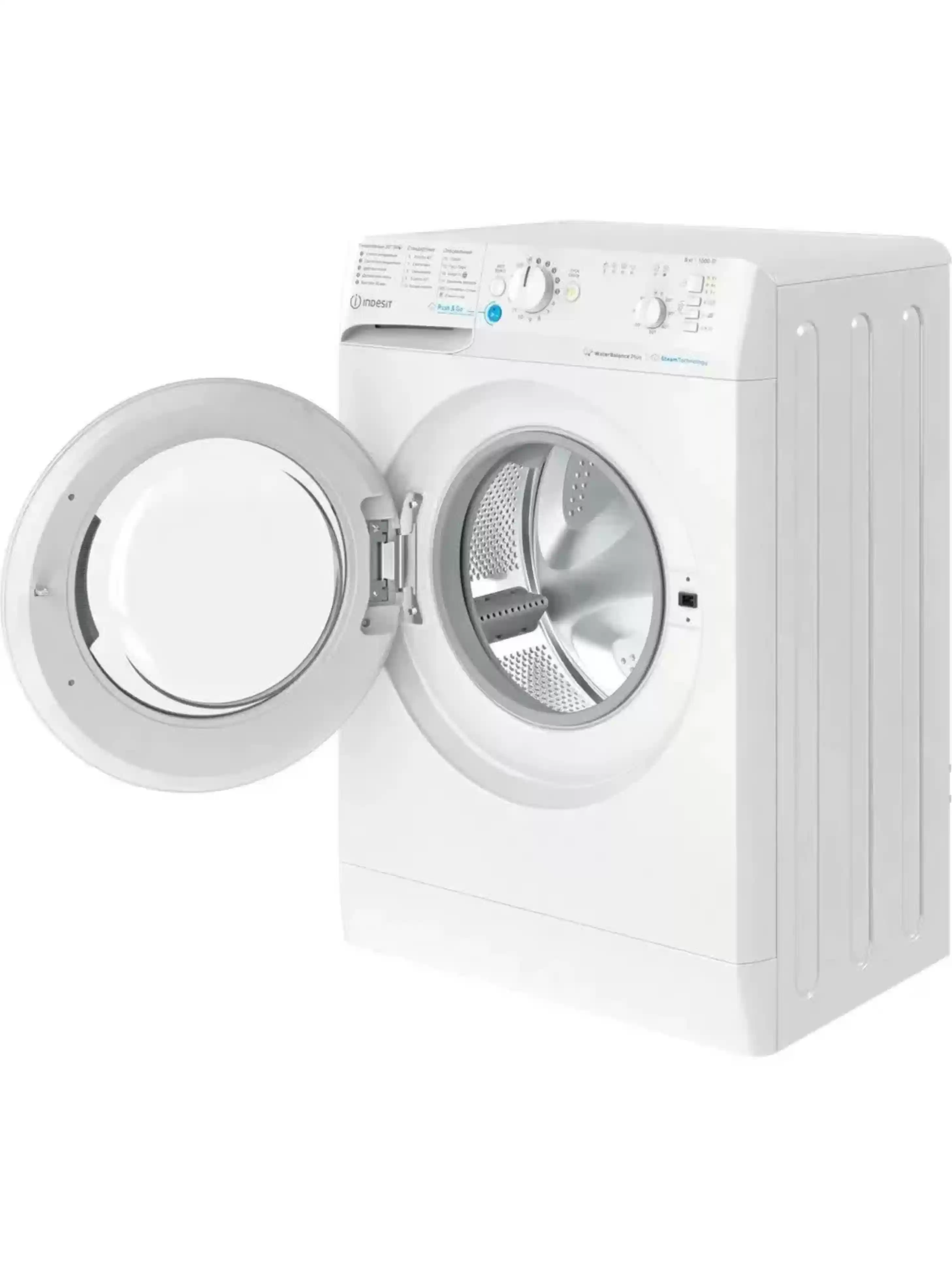 Стиральная машина Indesit BWSB 61051 WWV RU (42.5см / 6кг / 1000об / пар / Push&Go Steam / Water Balance Plus)-3