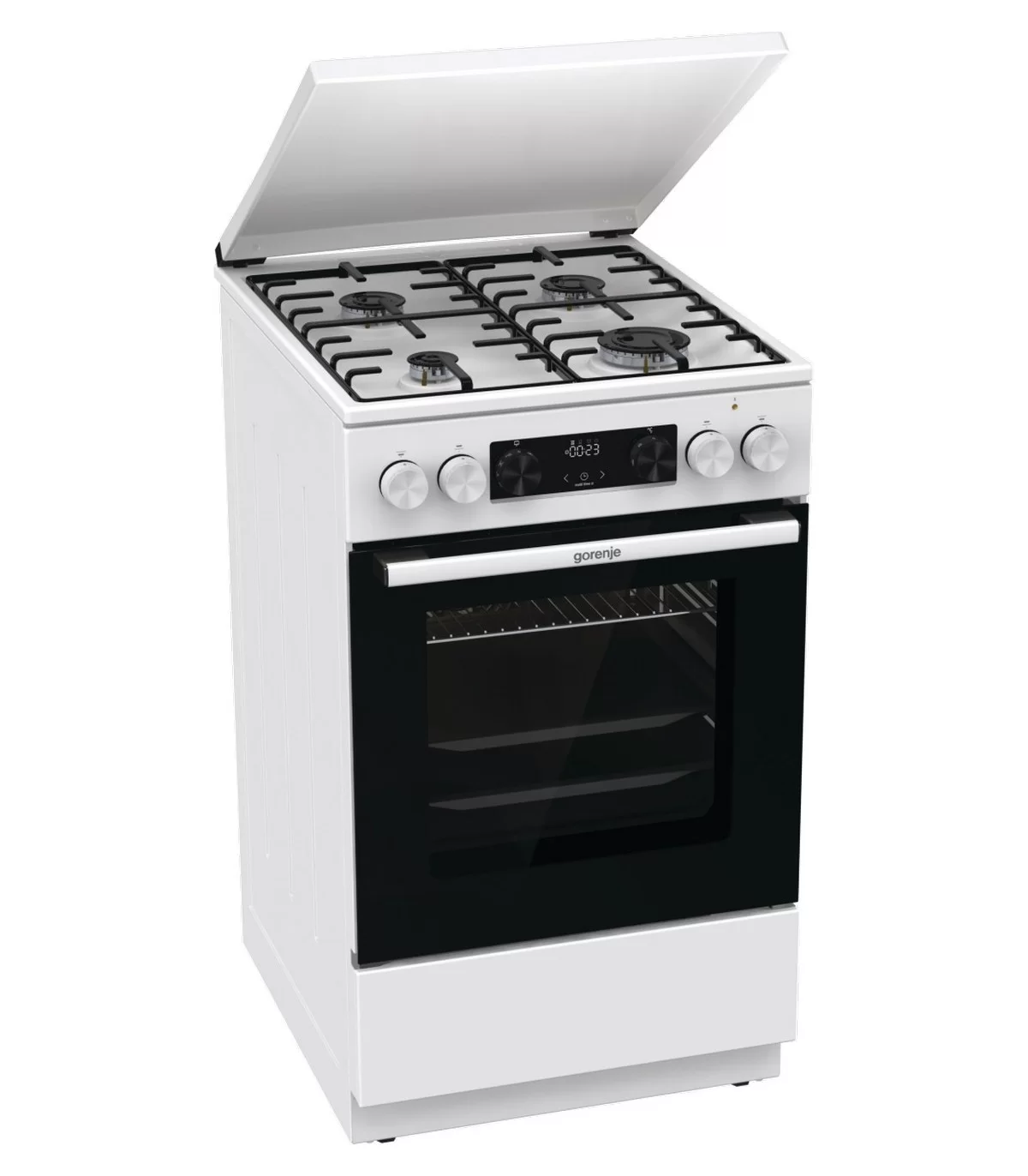 Плита комбинированная Gorenje GK5C64WH (Advanced / Белая / духовка - 70 л / 4 газовые конфорки / эмал. решетки / металлическая крышка)-0