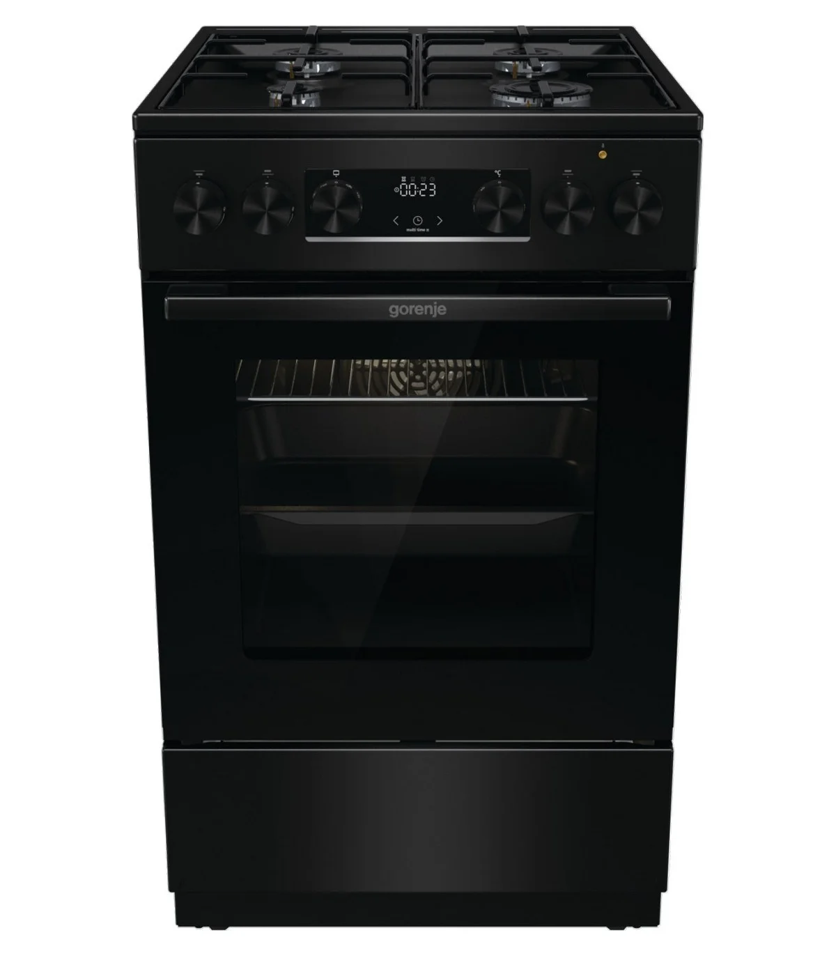 Плита комбинированная Gorenje GK5C60BJ (Advanced / Чёрная / духовка - 62 л / 4 газовые конфорки / чугун. решетки)-0