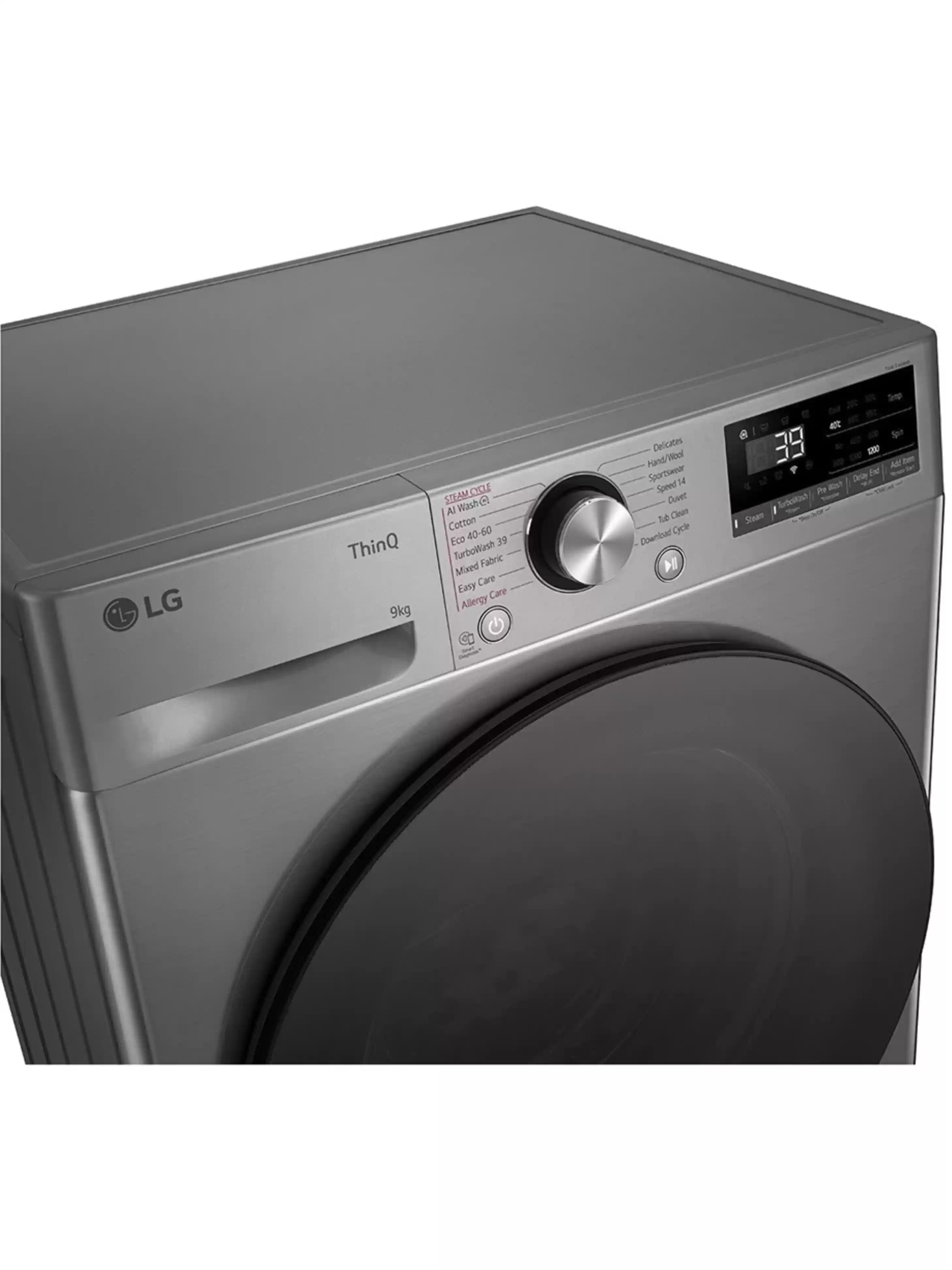 Стиральная машина LG F2WR709S2P (47.5см /9кг/1200об/пар/ добавление белья / AI DD ™ / TurboWash™ 360˚ / Wi-Fi / Inverter Direct Drive / A+++ / Серая)-2