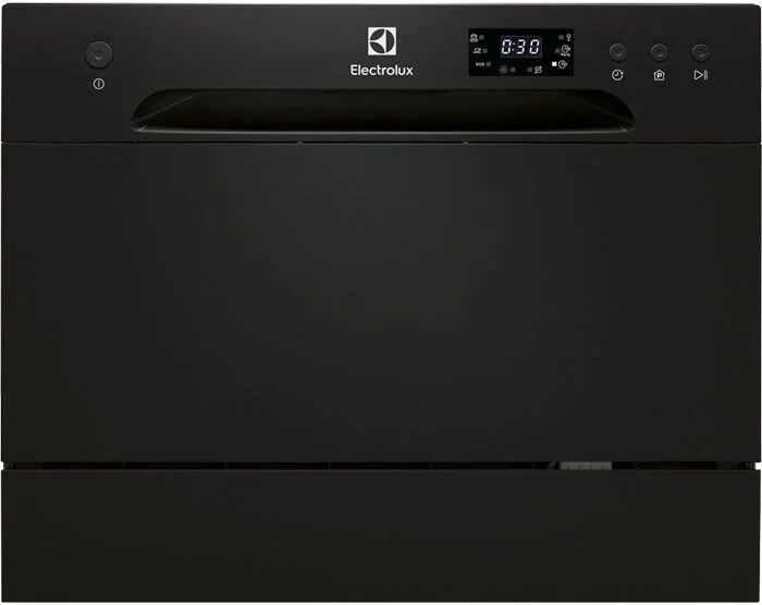Машина посудомоечная отдельностоящая компактная Electrolux ESF2400OK (6 комплектов / Расход воды - 6,5 л / AquaStop / Чёрная)-0