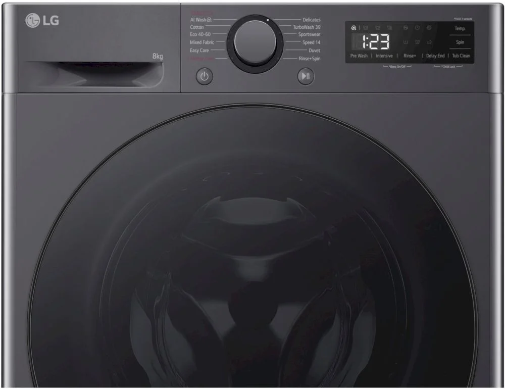 Стиральная машина LG F2WR508S2M (47.5см / 8кг / 1200об / пар / добавление белья / AI DD ™ / Smart Diagnosis / Inverter Direct Drive / A+++ / Чёрная)-7