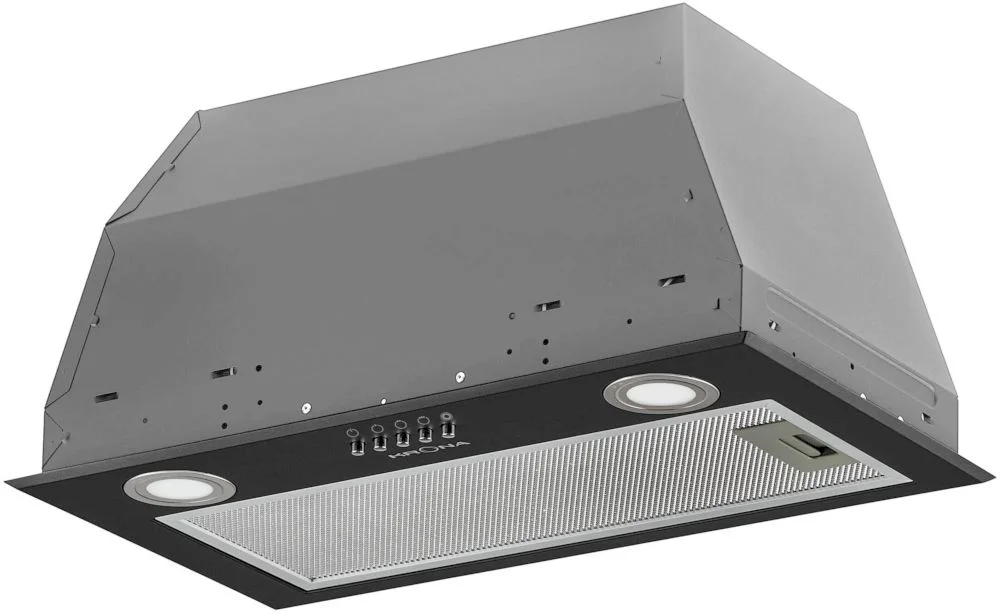 Вытяжка полновстраиваемая KRONA AMELI 600 BLACK PB (633 м³/ч / 65 Вт / LED освещение 2x1,5 Вт/ ширина - 52.5 см / чёрная)-0