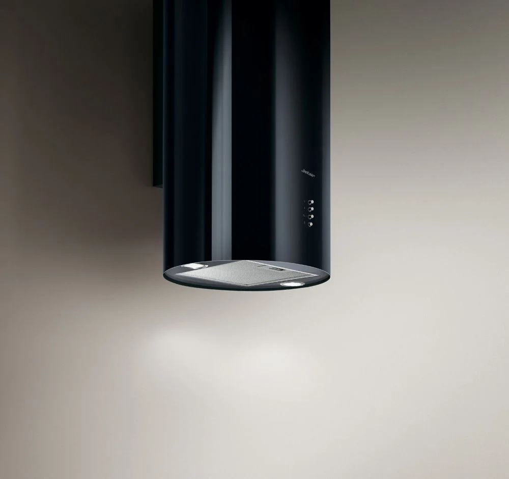 Вытяжка островная JET AIR PIPE ISLAND BL/A/43 (1200 м³/ч / 250 Вт / LED освещение 2 x 3 Вт / ширина - 43 см / Матовый чёрный)-0