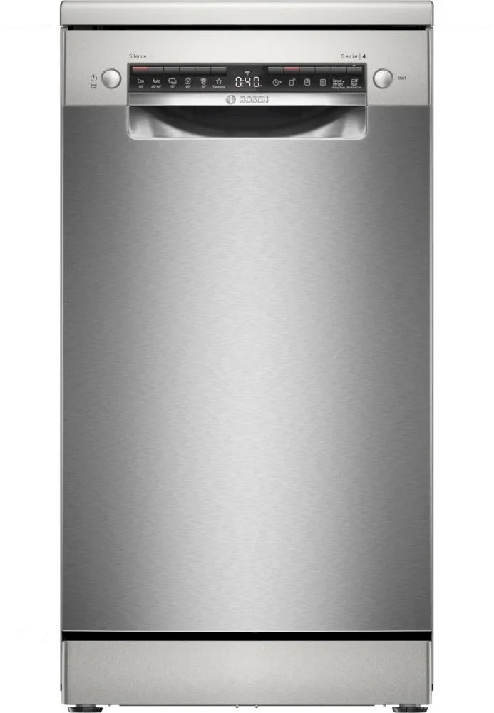 Машина посудомоечная отдельностоящая 45 см Bosch SPS4EMI61E (10 комплектов / 3 полки / Расход воды - 6,7 л / Home Connect / EfficientDry / Серая)-0