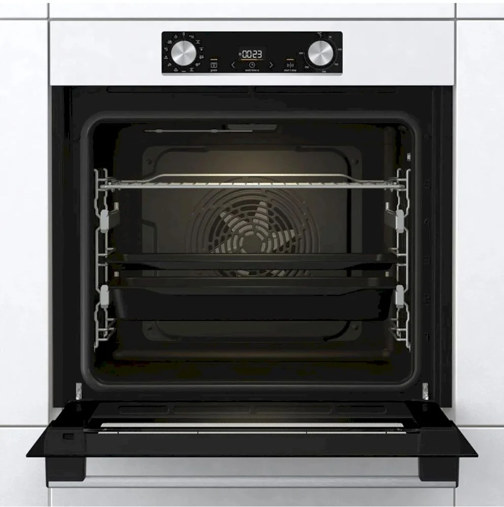 Духовой шкаф Gorenje BOS6737E09WG (Essential / Белый / SilverMatte / IconLED / GentleBake / AquaClean / телескоп)-1