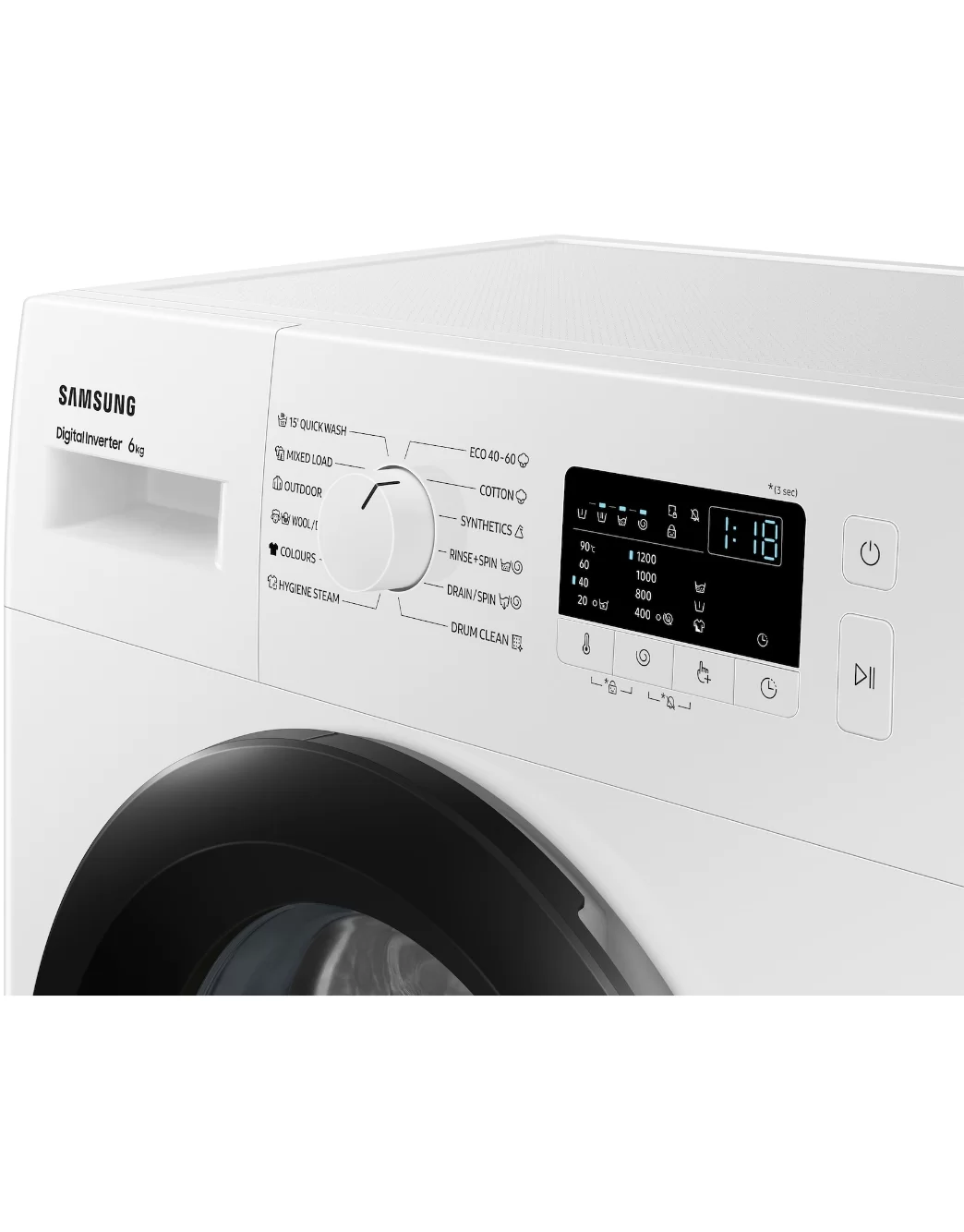 Стиральная машина Samsung WW60A3120BE/LE (40см / 6кг / 1200об / пар / Drum Clean / мотор - Digital Inverter)-5