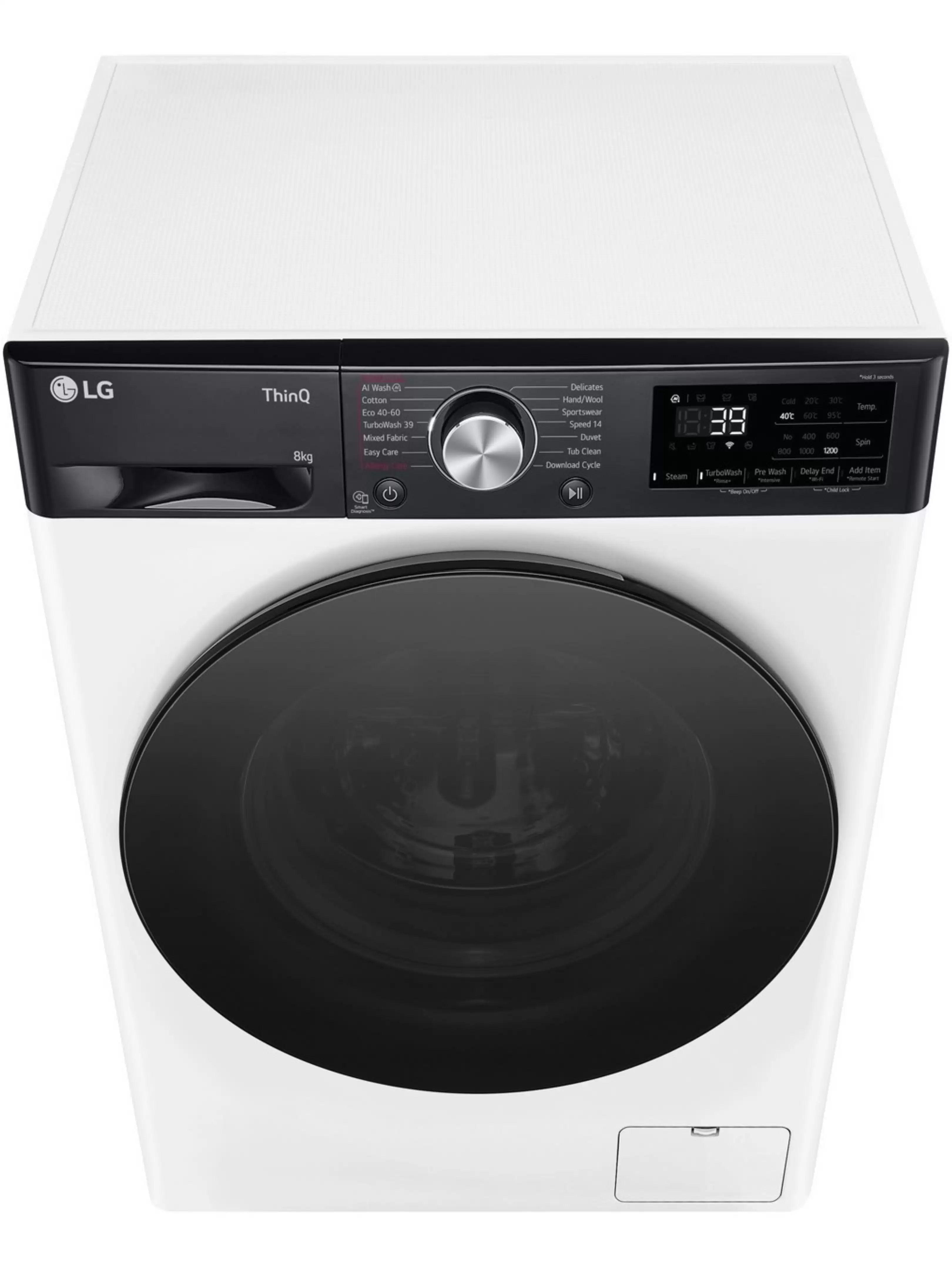 Стиральная машина LG F2WR708S2H (47.5см / 8кг / 1200об / пар / добавление белья / AI DD ™ / TurboWash™ 360˚ / Wi-Fi / Inverter Direct Drive / A+++)-2