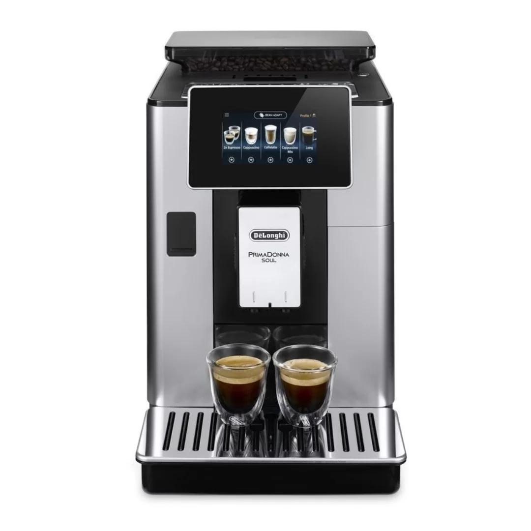 Кофемашина DeLonghi PrimaDonna SOUL ECAM610.55.SB (кофе зерновой, молотый/ 1450 Вт/ 2.2 л/ автоматический капучинатор/ 18 напитков)-1