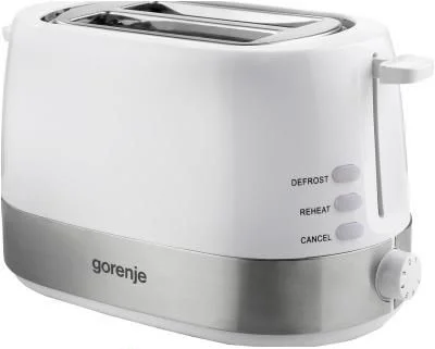 Тостер Gorenje T850WE (850 Вт/ тостов - 2/ подогрев, размораживание, решетка для подогрева булочек, поддон для крошек/ белый)-0