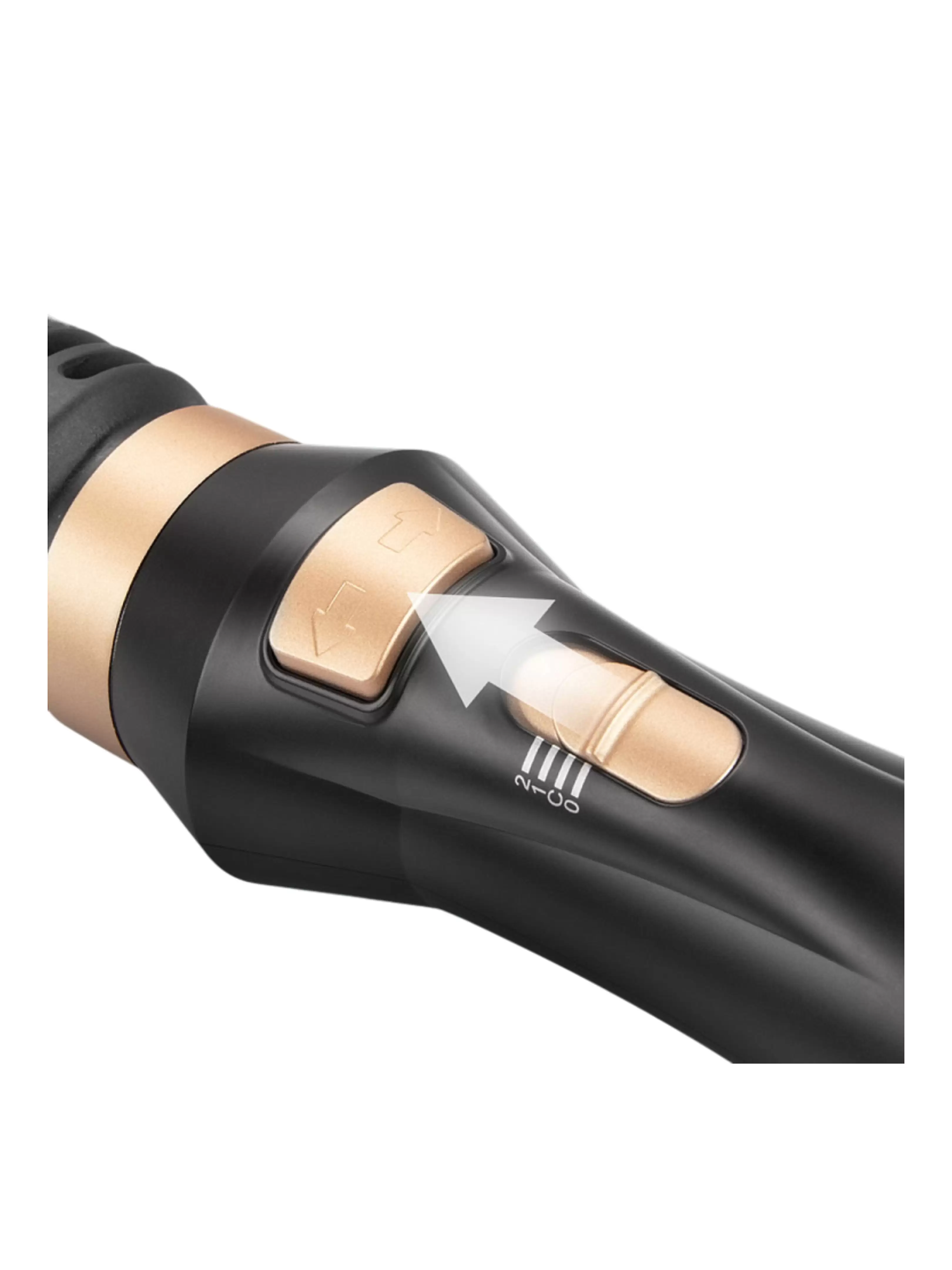 Фен-щетка Redmond HD1730 (1200 Вт / вращающаяся щетка / диаметр 50 мм, 40 мм / 3 режима / холодный воздух / шнур - 1,8 м / черный/золотой)-2