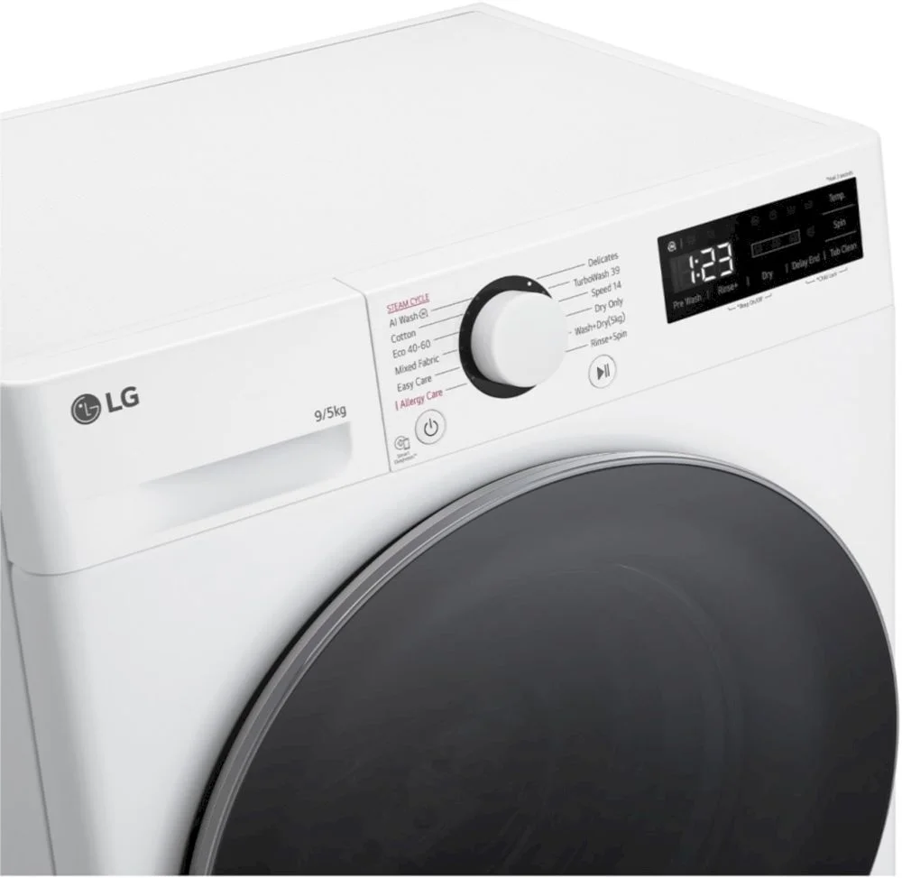 Стирально-сушильная машина LG F2DR509S1W (47.5см / 9кг / 5кг / 1200об / пар / добавление белья / AI DD / TurboWash™360 / Inverter Direct Drive / A+++)-2