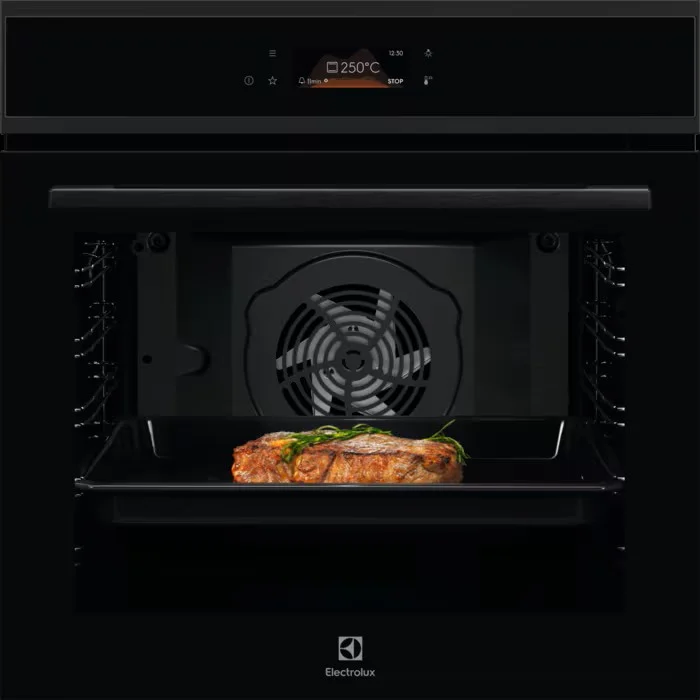 Духовой шкаф Electrolux EOF8H39H (MealAssist 700 / 72л / до 250°C / Чёрный, стекло / Гидролиз / телескоп. напр. (x1) / SoftClose)-0