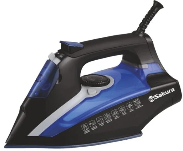 Утюг Sakura SA-3061CBL (2600 Вт/ подошва - керамика/ паровой удар/ 2 м)-0
