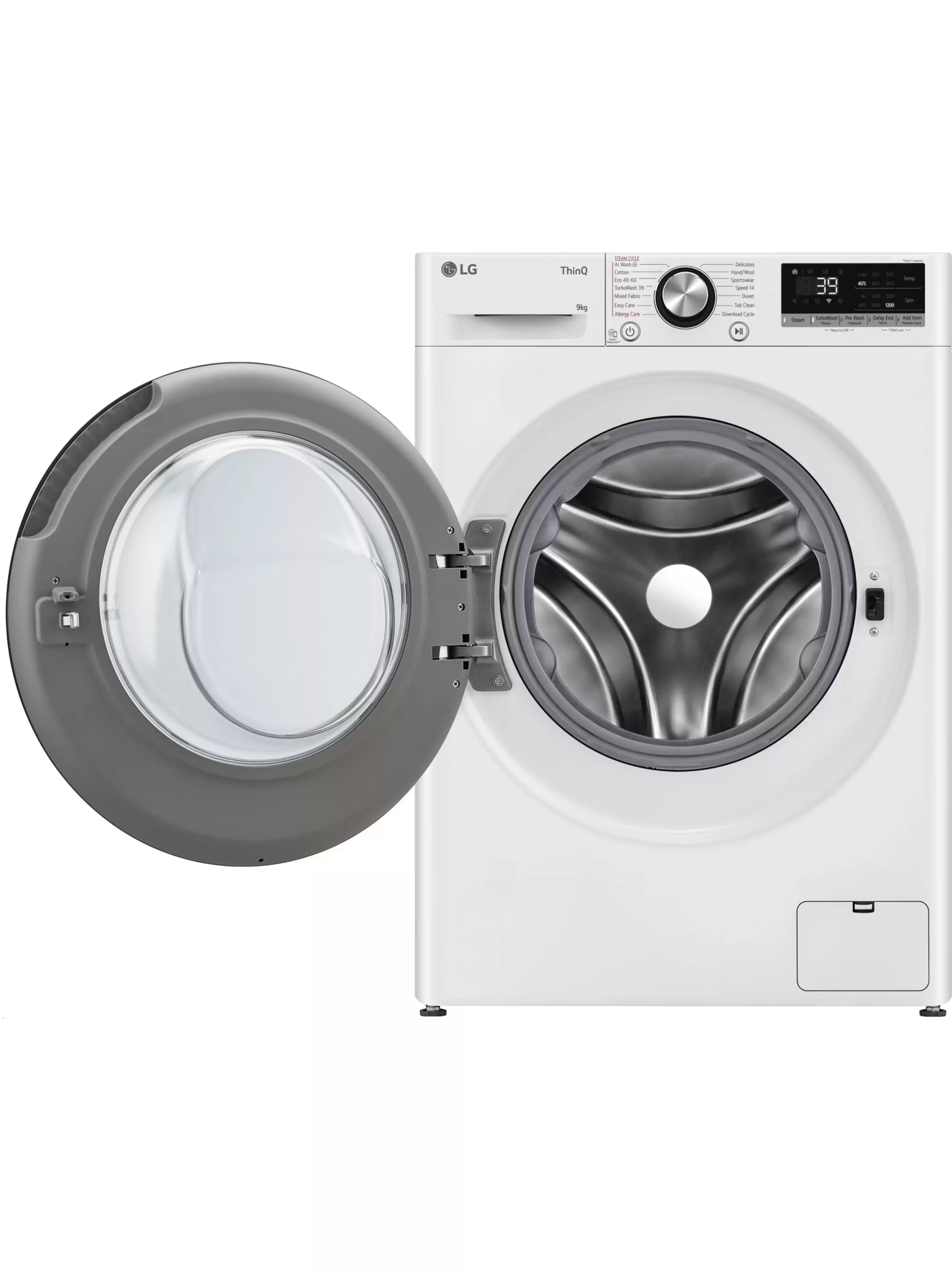Стиральная машина LG F2WR709S2W (47.5см / 9кг / 1200об / пар / добавление белья / AI DD ™ / TurboWash™ 360˚ / Wi-Fi / Inverter Direct Drive / A+++)-2