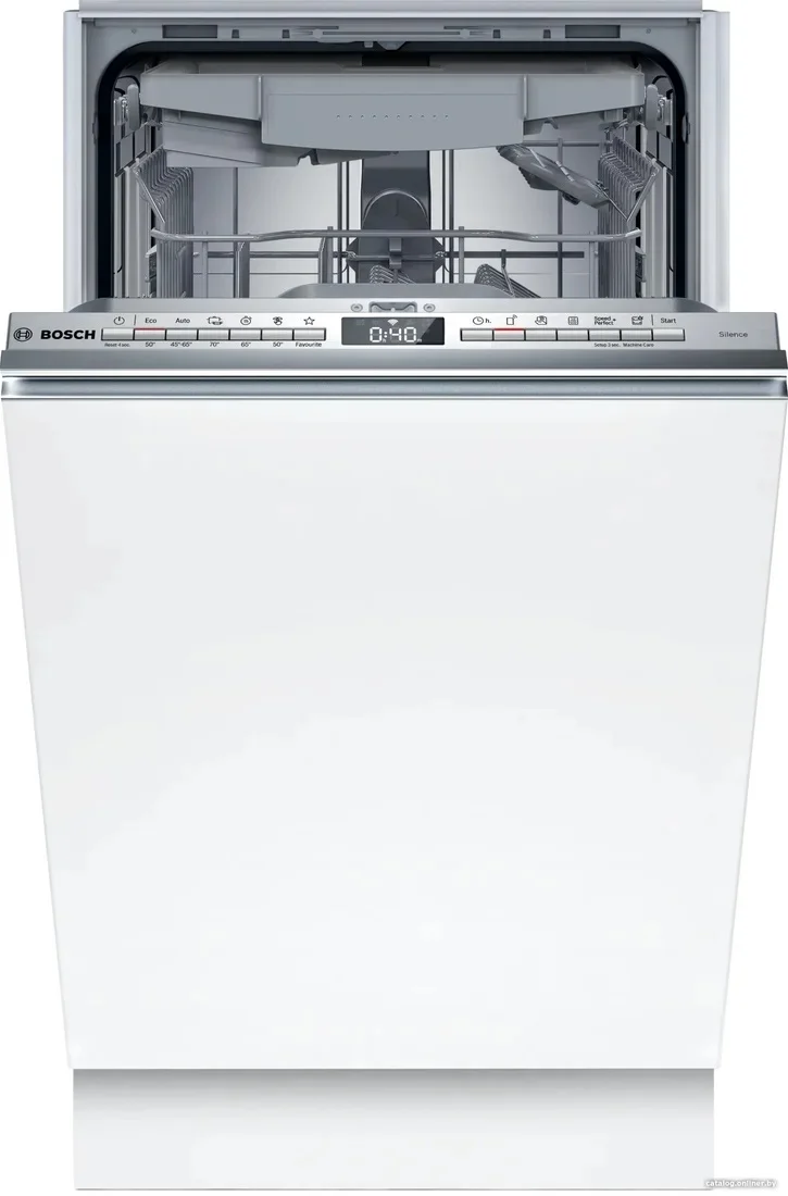 Машина посудомоечная встраиваемая 45 см Bosch SPV4EMX61E (Serie4 / 10 комплектов / 3 полки / расход воды - 6,7 л / InfoLight / Home Connect / А++)-0