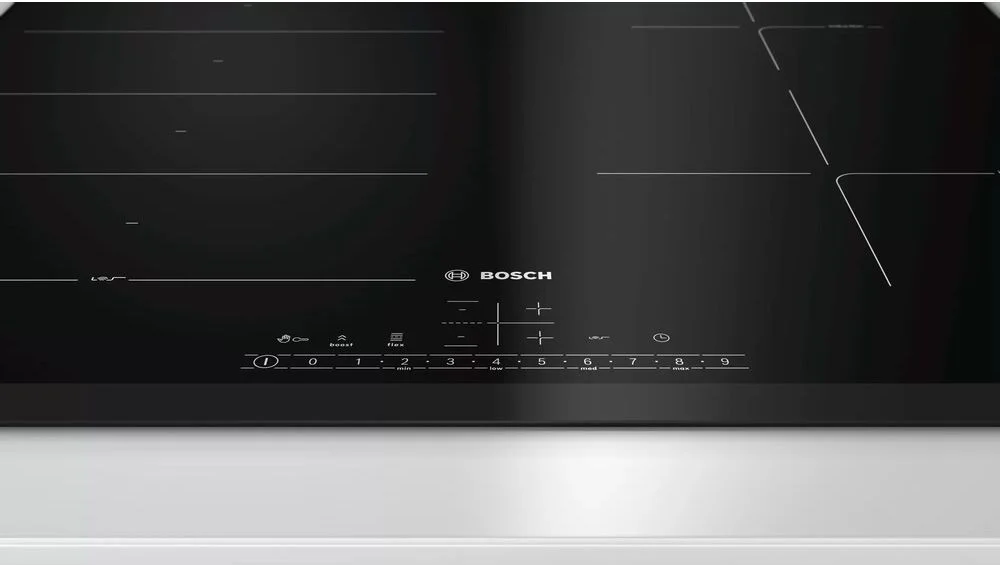 Поверхность индукционная Bosch PXE651FC1E (Serie6 / Чёрная стеклокерамика / 4 конфорки / QuickStart / PowerBoost/ReStart/PerfectFry/ Таймер / 7,4 кВт)-3
