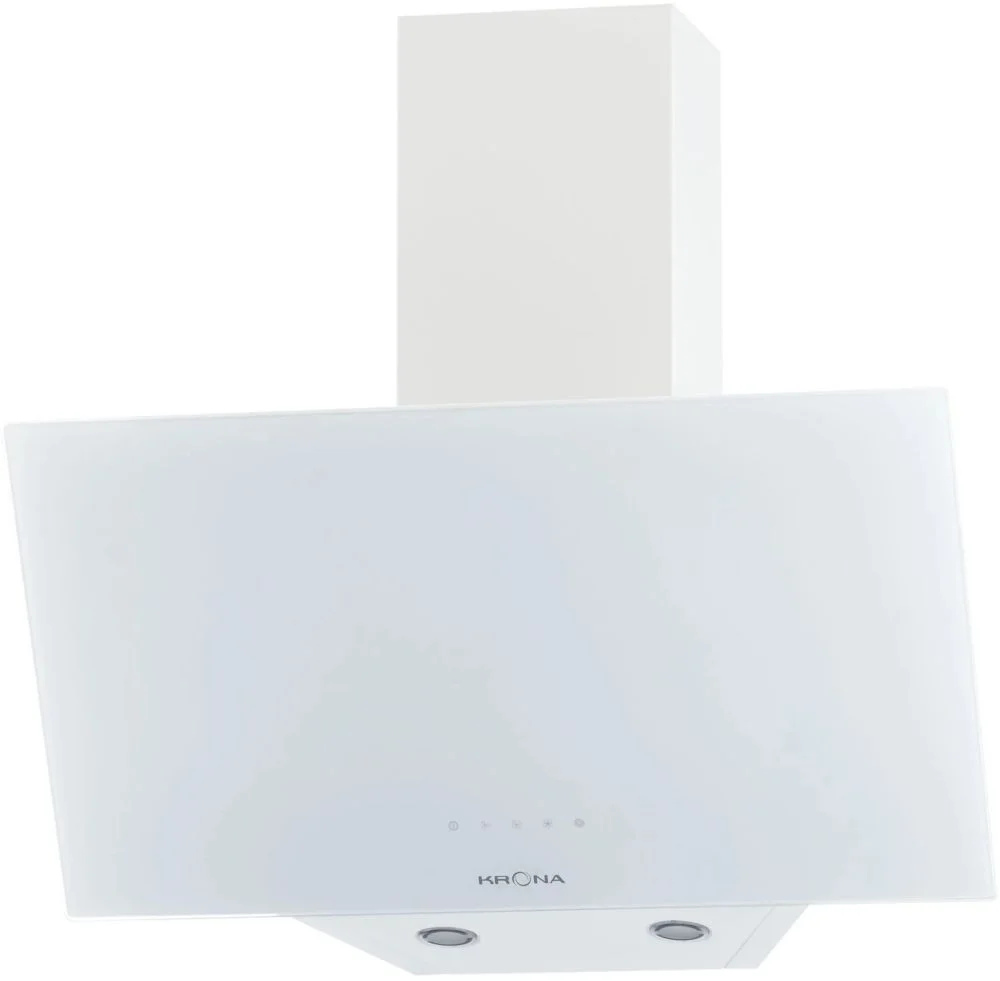Вытяжка наклонная KRONA HELGA 600 white S (950 м³/ч / 100 Вт / LED освещение 2x1 Вт / ширина - 59.6 см / белый / стекло)-0