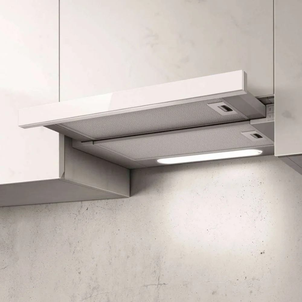 Вытяжка телескопическая Elica Elite 14 Lux GRVTWH/A/90 (650 м³/ч / 121 Вт / LED освещение 2x3 Вт / ширина - 89.8 см / белое стекло)-0
