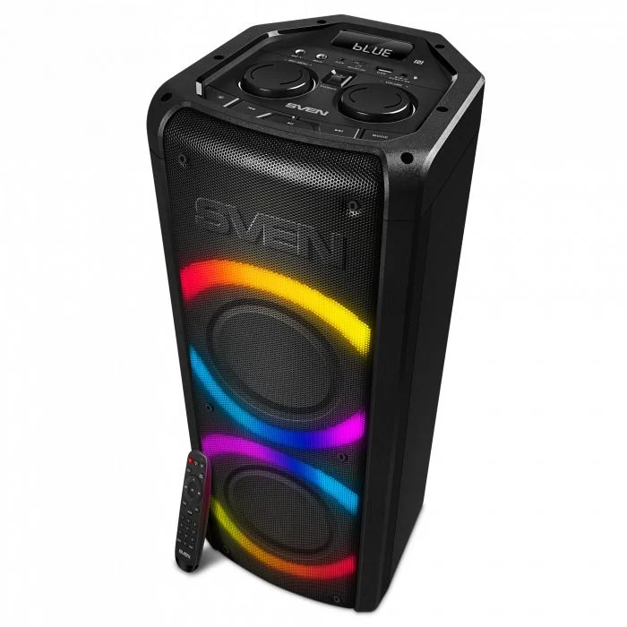 Беспроводная портативная колонка SVEN PS-710 / 100W / microSD / USB / FM / Bluetooth /  Батарея 4400mAh / RGB подсветка / караоке / Чёрный-2