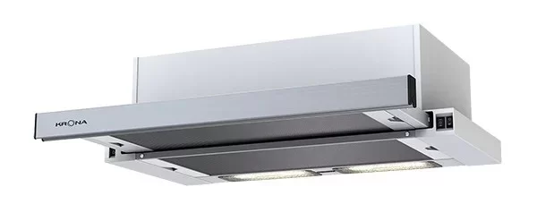 Вытяжка телескопическая KRONA Kamilla 6002DN IX (1066 м³/ч / 2*90 Вт / галогенная лампа 2x28 Вт / ширина - 60 см / нерж. сталь + белый / металл)-0