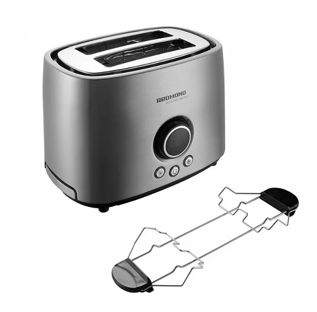 Тостер Redmond RT-M403 (1000 Вт/ тостов - 2/ подогрев, размораживание, решетка для подогрева булочек, поддон для крошек/ металл)-0