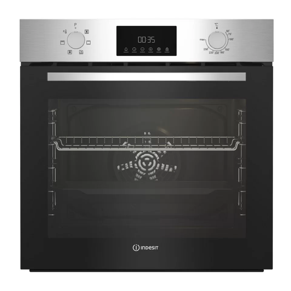 Духовой шкаф Indesit IBFTE 3644 IX (72 л / до 280 °C / Нерж. сталь / Паровая очистка / Гриль / Съемные направляющие / А)-0