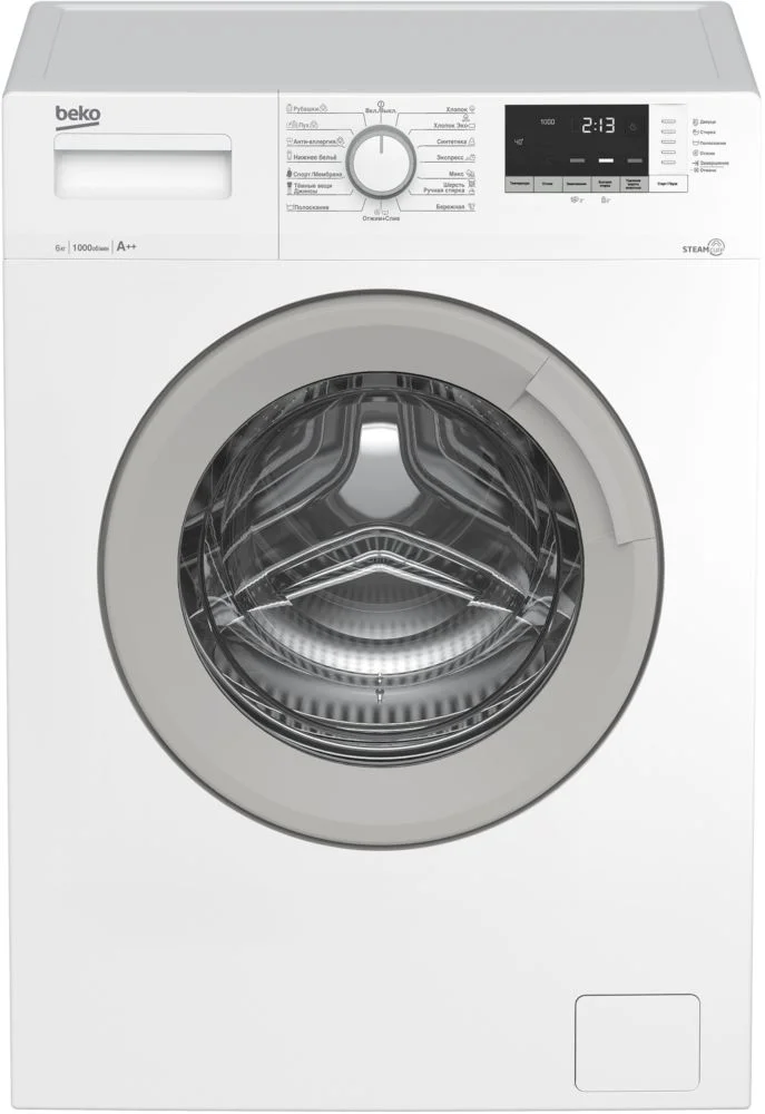 Стиральная машина Beko WSDN63512ZSW (40-44см / 6кг / 1000об / пар SteamCure™ / OptiSense® / A++)-0