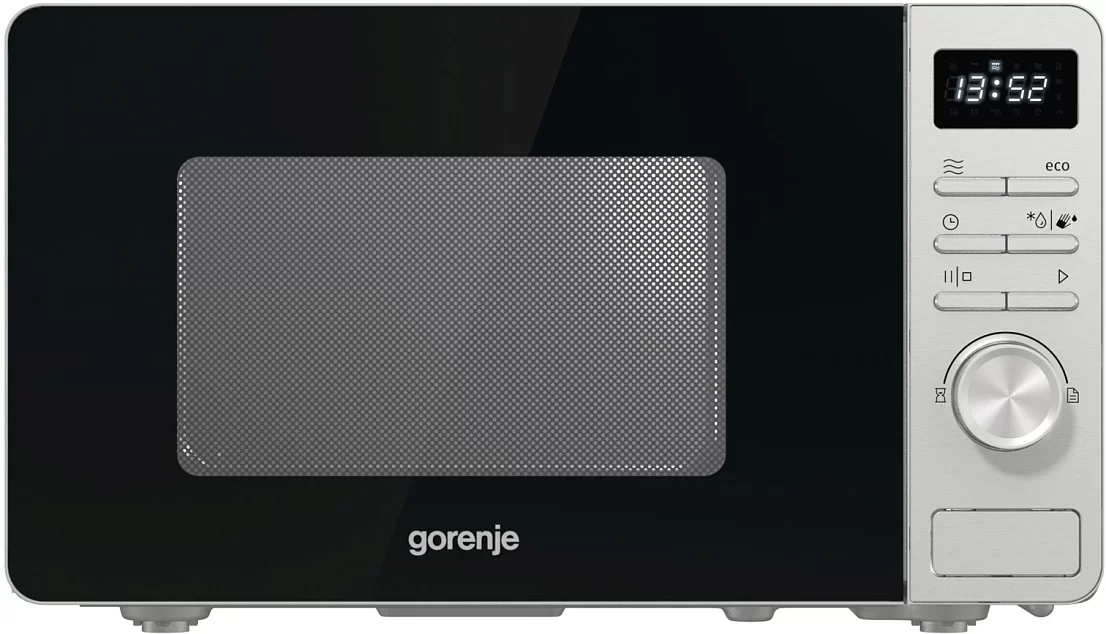 Микроволновая печь Gorenje MO20A3X (Advanced / 20 л, 800 Вт, переключатели кнопки, серебристый/черный)-1