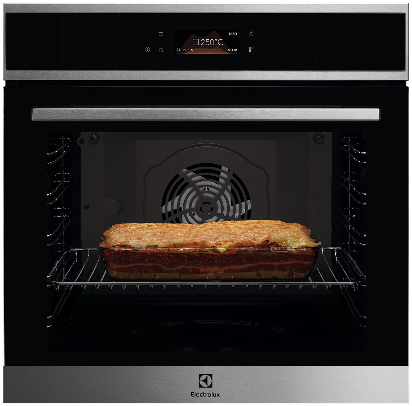 Духовой шкаф Electrolux LOE8F38X (MealAssist 700 / 72 л / до 300°C / Нерж. сталь + чёрное стекло / Катализ / телескопич. напр.(x1) / SoftClose)-0