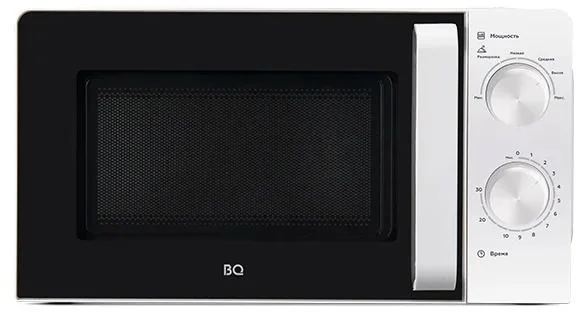 Микроволновая печь BQ MWO 20004SM/W (20 л, 700 Вт, переключатели поворотный механизм, белый, черный)-0